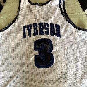 Reebok Iverson #3 White Mens Large Basketball Jersey